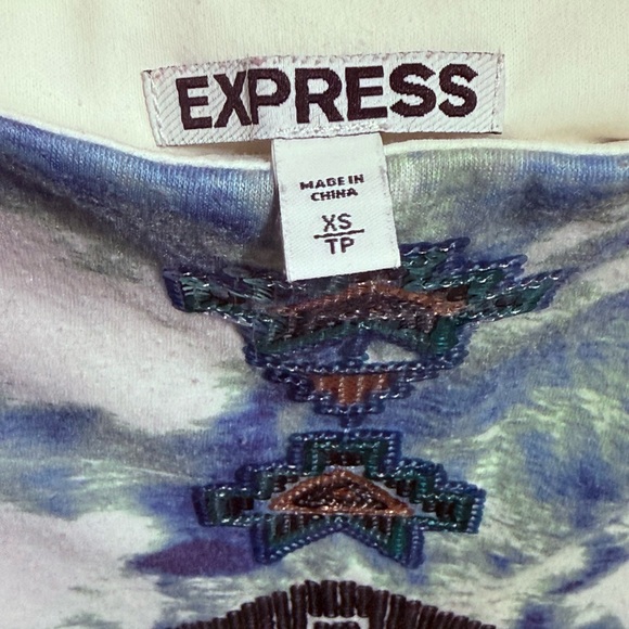 Express Black and White Sequin Pencil Mini Skirt Size-XS - Picture 3 of 6